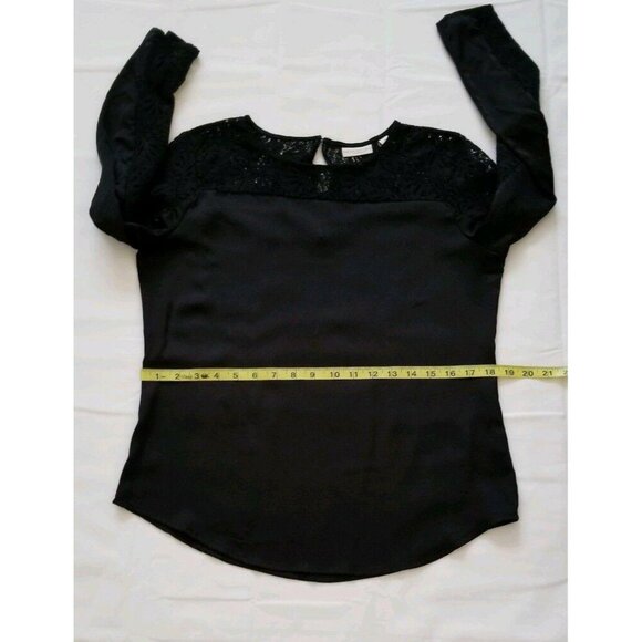 Eva Mendes New York & Co. Women’s Black Lace Long Sleeve Top Blouse Size Small - Picture 8 of 10